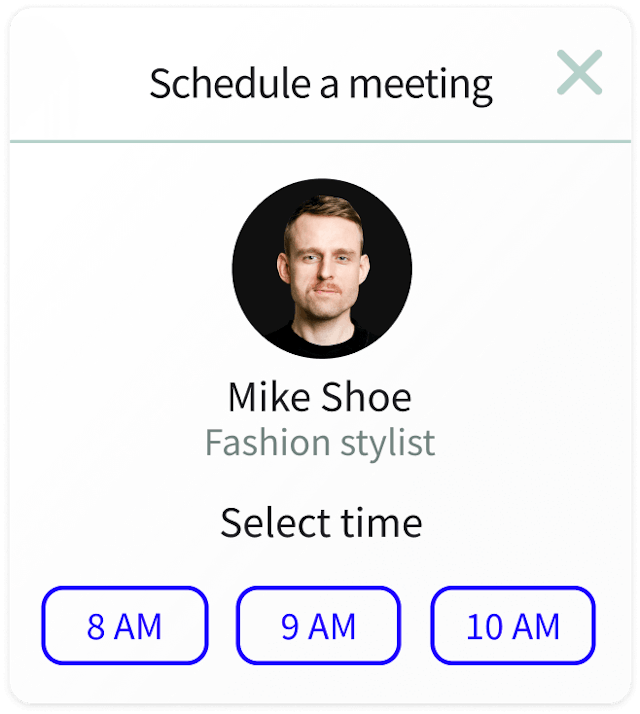 Open Chat Widget schedule meeting card