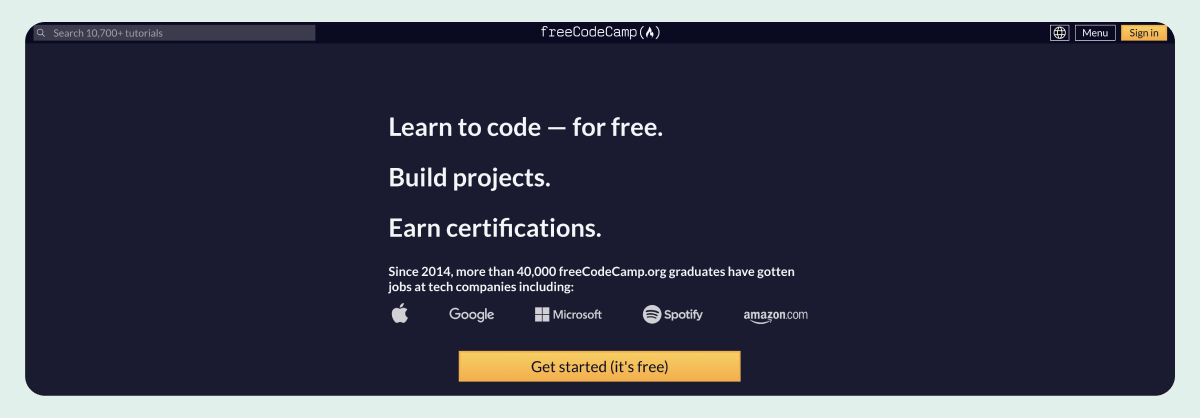 FreeCodeCamp banner