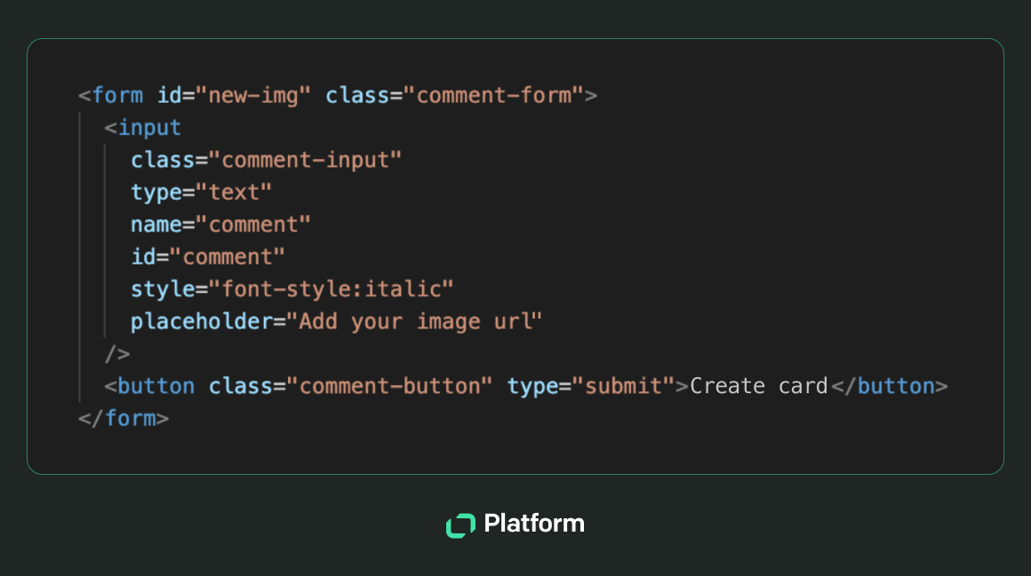 Text Platform JavaScript form